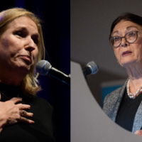 Combined photos of former minister Tzipi Livni (L) and Supreme Court Chief Justice Esther Hayut. (Tomer Neuberg Yonatan Sindel/Flash90
   