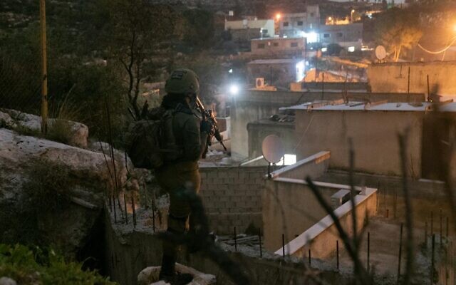 Israeli troops operate in the West Bank, early January 9, 2023. (Israel Defense Forces)