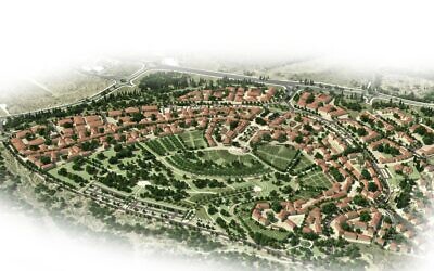 Rendering of proposed wine park and surrounding homes, Zichron Yaakov, January 2023. (Courtesy: Tourism Ministry).