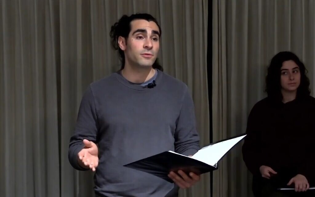 Jordan Bielsky in rehearsal for 'Remembrance of Things Present.' (Courtesy)