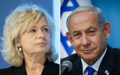 On the left: Attorney General Gali Baharav Miara at welcome ceremony for her in Jerusalem on February 8, 2022. (Yonatan Sindel/Flash90). On the right: Prime Minister Benjamin Netanyahu at the Prime Minister's Office in Jerusalem, on January 11, 2023. (Olivier Fitoussi/Flash90)
