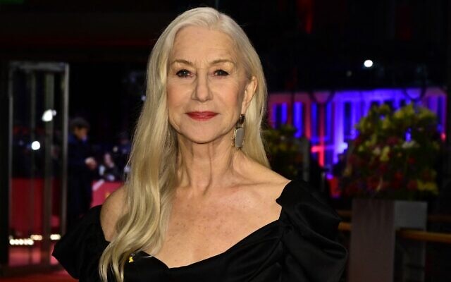 British actress Helen Mirren arrives on the red carpet ahead of the premiere of the film 'Golda,' at the Berlin International Film Festival, February 20, 2023 in Berlin. (John MacDougall/AFP)