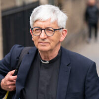 Retired Church of England vicar, Rev Stephen Sizer leaves a disciplinary tribunal at St Andrew's Courtroom, in central London, May 23, 2022. (Dominic Lipinski/PA Images via Getty Images)