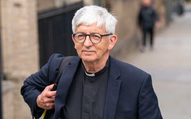 Retired Church of England vicar, Rev Stephen Sizer leaves a disciplinary tribunal at St Andrew's Courtroom, in central London, May 23, 2022. (Dominic Lipinski/PA Images via Getty Images)