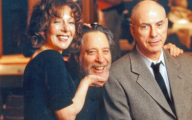 Julian Schlossberg, center, is shown with Elaine May and Alan Arkin. (Courtesy of Julian Schlossberg via JTA)