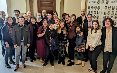 Jewish leaders from across Missouri came to Jefferson City to testify and lobby against various bills that would restrict the rights of trans people. (Courtesy of Daniel Bogard via JTA)