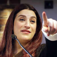 Former Labour MP Luciana Berger speaks during a press conference to announce the new political party, The Independent Group, in London, February 18, 2019. (Kirsty Wigglesworth/AP)