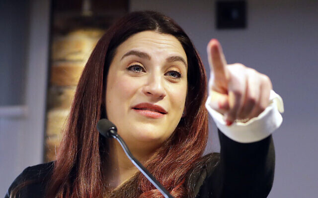 Former Labour MP Luciana Berger speaks during a press conference to announce the new political party, The Independent Group, in London, February 18, 2019. (Kirsty Wigglesworth/AP)
