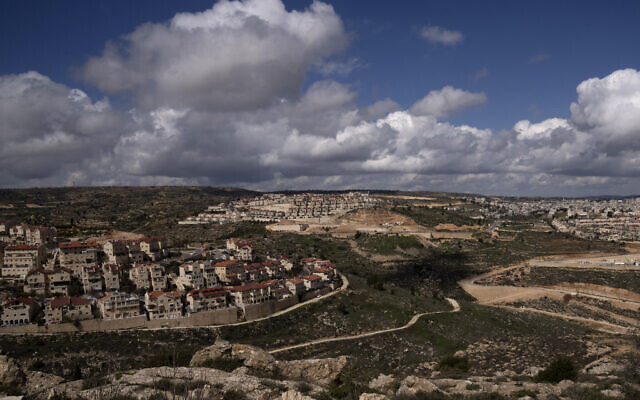 A general view of the West Bank settlement of Efrat, Thursday, March 10, 2022. (AP/Maya Alleruzzo)