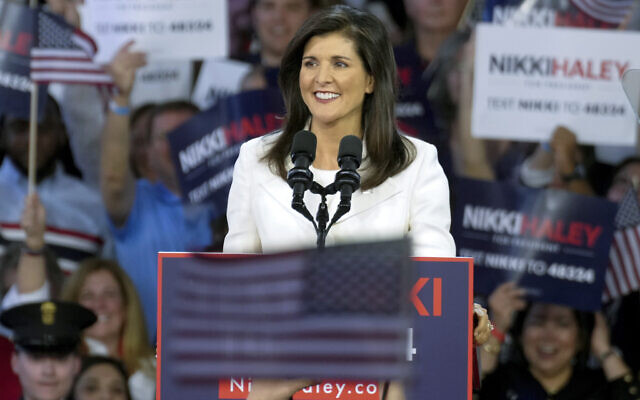 Nikki Haley, former South Carolina governor and United Nations ambassador, launches her 2024 presidential campaign on Wednesday, Feb. 15, 2023, in Charleston, S.C. (AP Photo/Meg Kinnard)