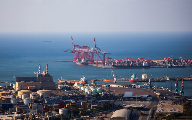 View of the Haifa port on July 31, 2022. (Shir Torem/Flash90)