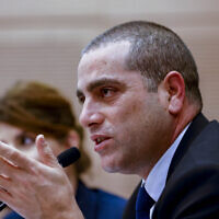Likud MK Ofir Katz at a Knesset committee meeting on January 17, 2023. (Olivier Fitoussi/Flash90)