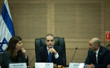 MK Ofir Katz leads a meeting in the Knesset in Jerusalem, on February 14, 2023. (Yonatan Sindel/Flash90)
