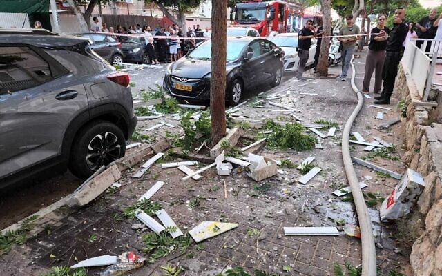 The scene of an explosion thought to be caused by a gas canister in the Jerusalem neighborhood of Pisgat Zeev, February 28, 2023. (Fire and Rescue Services)