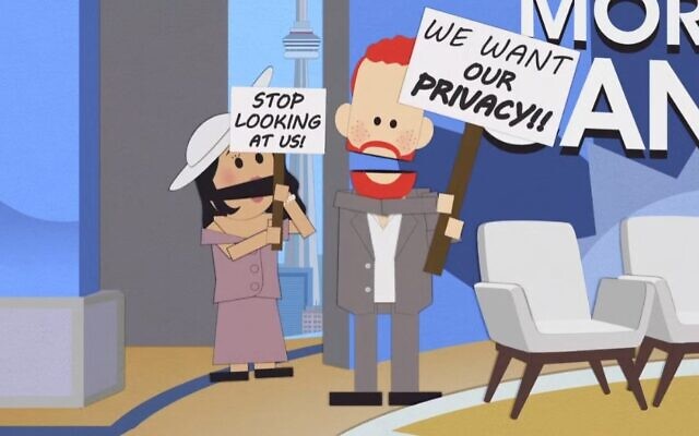 Prince Harry and Meghan Markle as depicted on 'South Park,' February 2023 (Screenshot; Used in accordance with Clause 27a of the Copyright Law)