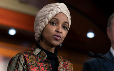 US House Representative Ilhan Omar speaks during a news conference on Capitol Hill in Washington, January 25, 2023. (AP Photo/Manuel Balce Ceneta, File)