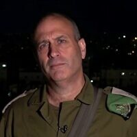 Head of the IDF Central Command, Maj. Gen. Yehuda Fuchs, during a TV interview on February 28, 2023. (Screenshot: Channel 12; Used in accordance with Clause 27a of the Copyright Law)