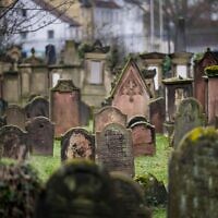 The Jewish cemetery in Worms, Germany, January 25, 2023. (Thomas Lohnes/Getty Images via JTA)