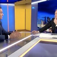 Congressman George Santos (left) speaks to Piers Morgan in an interview aired February 20, 2023. (Screenshot/Twitter; Used in accordance with Clause 27a of the Copyright Law)