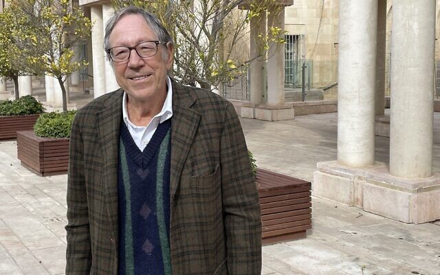 Former Canadian justice minister and human rights advocate Irwin Cotler, Jerusalem, 2023. (Jeremy Sharon/The Times of Israel)