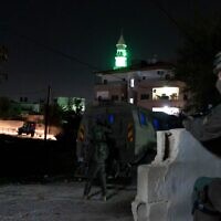 Israeli troops operate in the Aqabat Jabr refugee camp in the West Bank, early March 6, 2023 (Israel Defense Forces)
