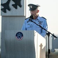 Outgoing commander of the Ramat David Airbase, Col. Gilad Peled, July 26, 2022. (Nevo Levin/Israeli Air Force)