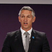In this Tuesday, April 24, 2012, file photo, former England soccer player Gary Lineker speaks ahead of the draw for the London 2012 Olympic Soccer tournament, at Wembley Stadium in London. (AP Photo/Kirsty Wigglesworth, file)