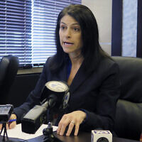 In this March 5, 2020, file photo, Michigan Attorney General Dana Nessel speaks during a news conference in Lansing, Michigan (AP Photo/David Eggert, File)