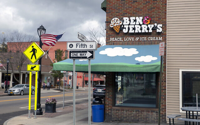 A Ben & Jerry's ice cream store is seen in Watkins Glen, New York on Monday, November 1, 2021 (AP Photo/Ted Shaffrey)
