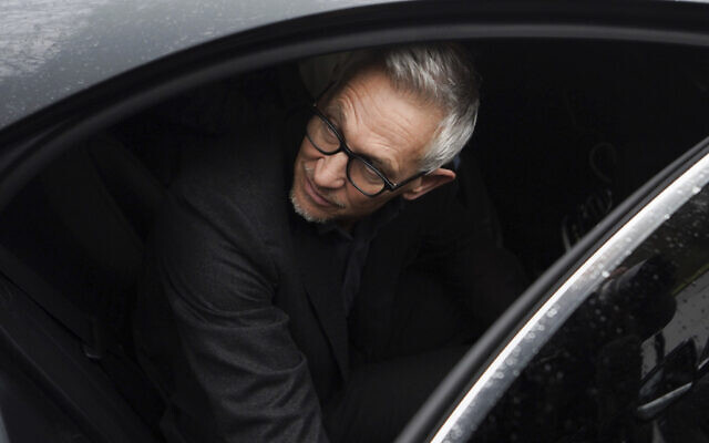 Soccer pundit Gary Lineker leaves his home in London, March 9, 2023. (James Manning/PA via AP)