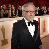 Steven Spielberg arrives at the Oscars at the Dolby Theatre in Los Angeles, March 12, 2023. (John Locher/AP)