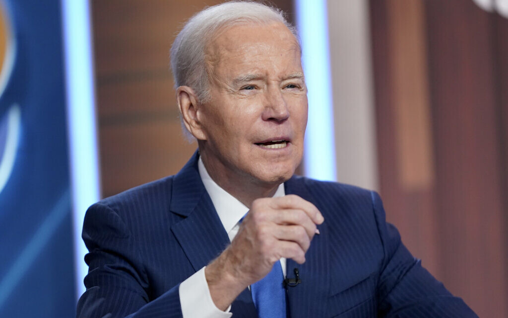 US President Joe Biden speaks during a Summit for Democracy virtual plenary in the South Court Auditorium on the White House campus, Wednesday, March 29, 2023, in Washington. (AP Photo/Patrick Semansky)