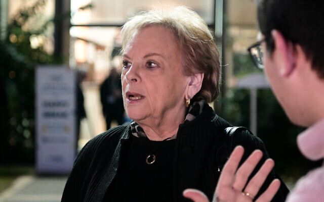 Dorit Beinisch, former chief justice of the Supreme Court, attends a book launch at Ono Academic College, in Kiryat Ono, January 17, 2023. (Avshalom Sassoni/Flash90)