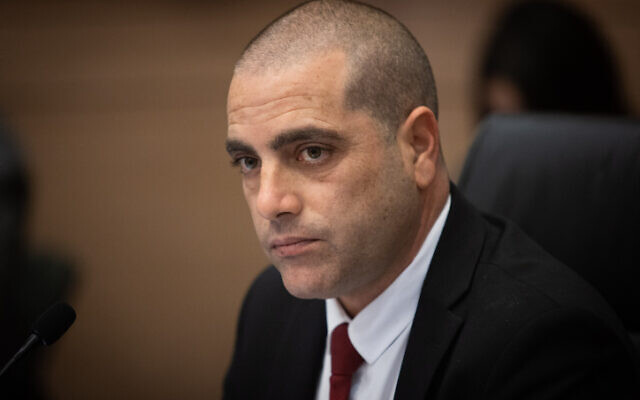 Likud faction chair MK Ofir Katz, leads a Knesset House Committee hearing, February 5, 2023. (Oren Ben Hakoon/Flash90)