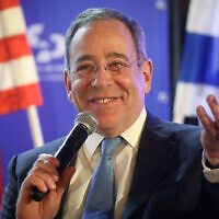 US Ambassador to Israel Tom Nides speaks at an event in Jerusalem on February 19, 2023. (Noam Revkin Fenton/Flash90)