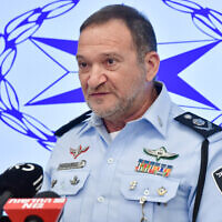 Police Commissioner Kobi Shabtai speaks during a press conference in Tel Aviv, on March 11, 2023. (Avshalom Sassoni/Flash90)