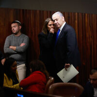 Prime Minister Benjamin Netanyahu attends a session in the assembly hall of the Knesset in Jerusalem, on March 20, 2023 (Erik Marmor/Flash90)