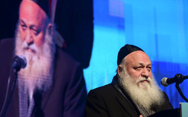 Minister of Housing Yitzhak Goldknopf  speaks at a conference in Tel Aviv on March 22, 2023 (Avshalom Sassoni/Flash90)