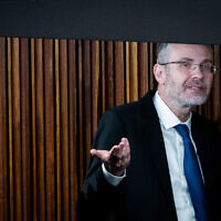 Justice Minister Yariv Levin at the Knesset on March 27, 2023. (Yonatan Sindel/Flash90)