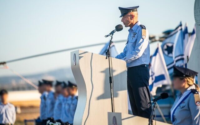 Outgoing commander of the Ramat David Airbase, Col. Gilad Peled, July 26, 2022. (Israel Defense Forces)