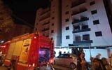 The scene of a deadly fire at a residential building in Tel Aviv, March 12, 2023. (Fire and Rescue Services)