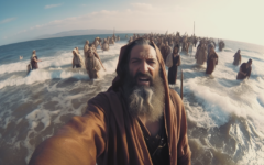 A series of selfies from the Passover story created by Dana Green using the AI program Midjourney. (Dana Green + Midjourney)