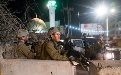 Israeli troops operate in the West Bank, early March 5, 2023. (Israel Defense Forces)