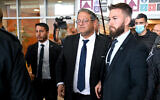 National Security Minister Itamar Ben Gvir visits members of the Yamam unit who were injured during an operation in Jenin, at the Rambam Hospital in Haifa, March 8, 2023. (Flash90)