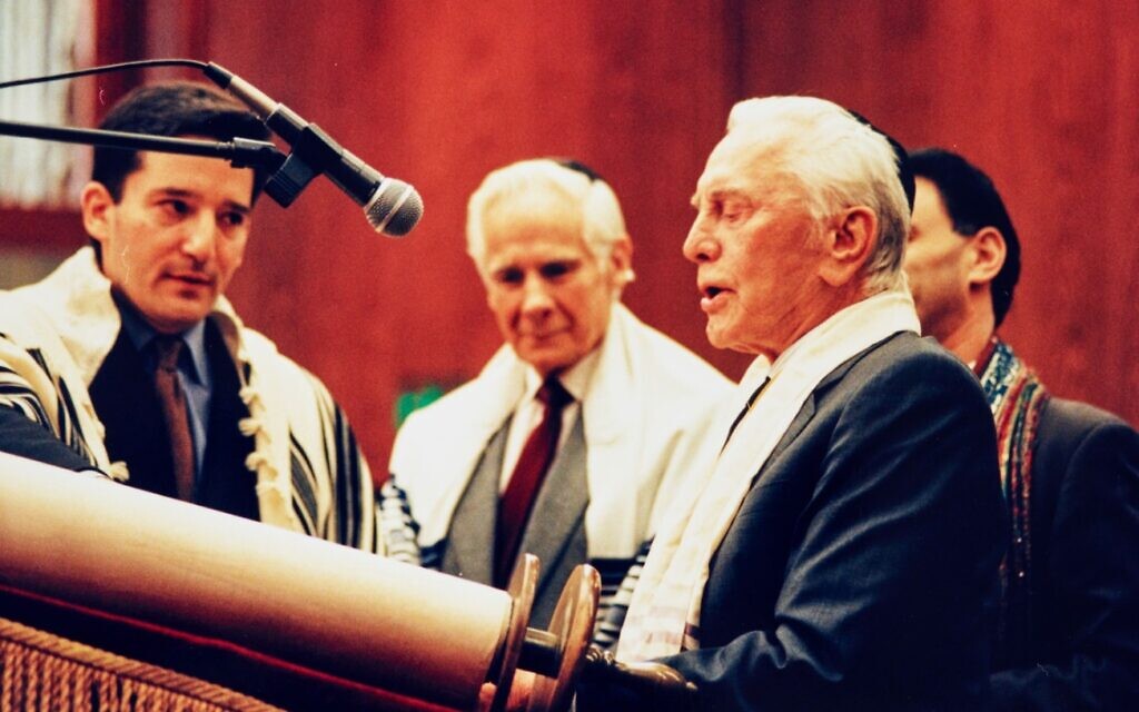 Kirk Douglas celebrates his second bar mitzvah in 1999. (Courtesy of The Douglas Archive)
