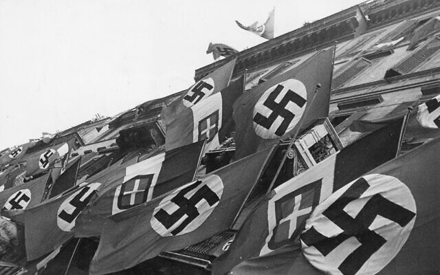 Illustrative: Banners welcome Nazi Germany's foreign minister for a meeting with Italian dictator Benito Mussolini, in Rome, Italy, September 20, 1940. (AP)