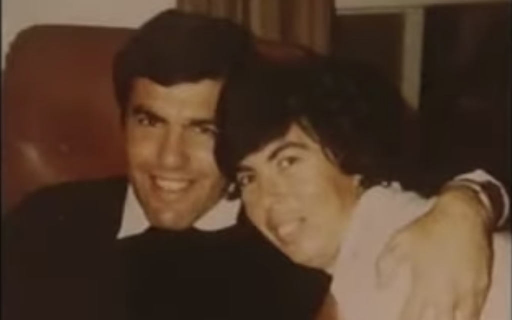 Raya Harnik, right, and her son Gony, who would be killed in the 1982 First Lebanon War. (YouTube screen capture)
