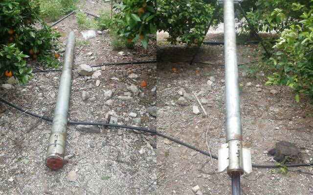 A composite photo showing unlaunched rockets found by the Lebanese army in the Qlaileh area, southern Lebanon, April 8, 2023. (Lebanese army)
