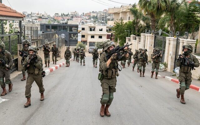 IDF troops operate in the Dheisheh refugee camp near the West Bank city of Bethlehem, April 20, 2023. (IDF)