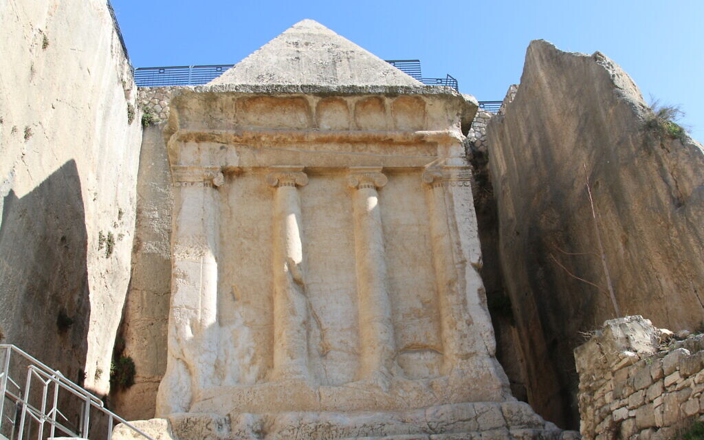 The tomb of the Prophet Zechariah in the Kidron Valley. (Shmuel Bar-Am)